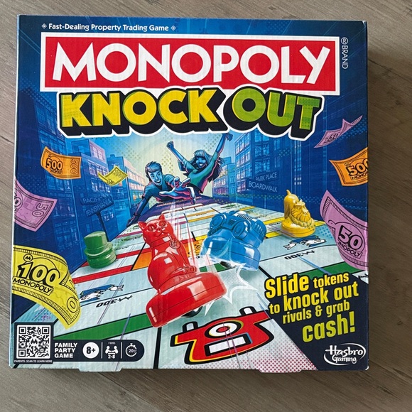 Hasbro Toys Hasbro Monopoly Knock Out Game Red Blue Yellow